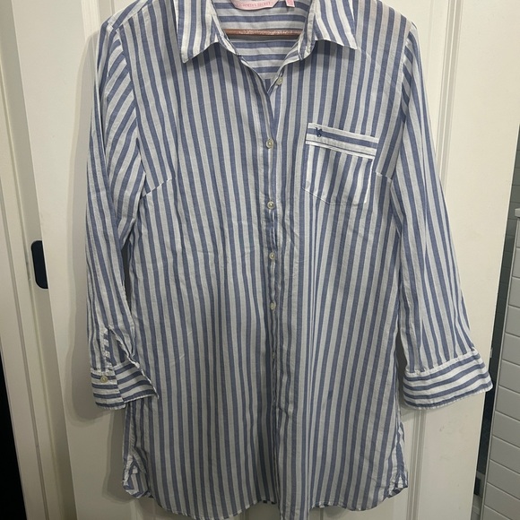 Victoria's Secret Other - Excellent Condition Victoria's Secret size Large Blue and White Stripe gown